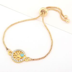 Gold Rhinestone Detail Chain Bracelet